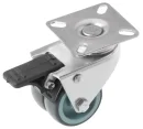 SCndb 25 - Сдвоенное мебельное колесо с тормозом 50 мм (площ., серая резина, подш. скольж.)